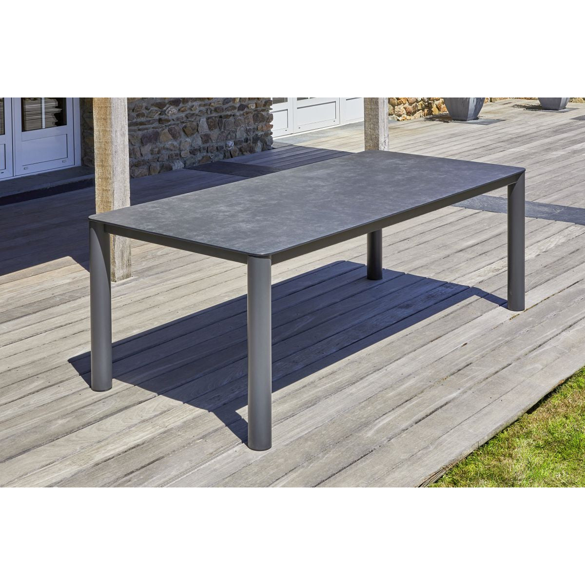 Conjunto Mesa e Cadeiras de Jardim em Alumínio e Cerâmica 8 Pessoas CAMARGUE